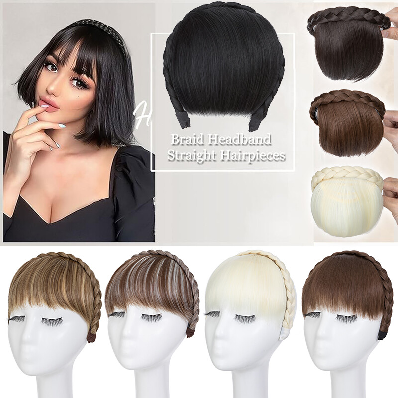 Clip in on Thin Neat Bangs Hair Front Fringe Hairpiece Hair Extensions AS Human