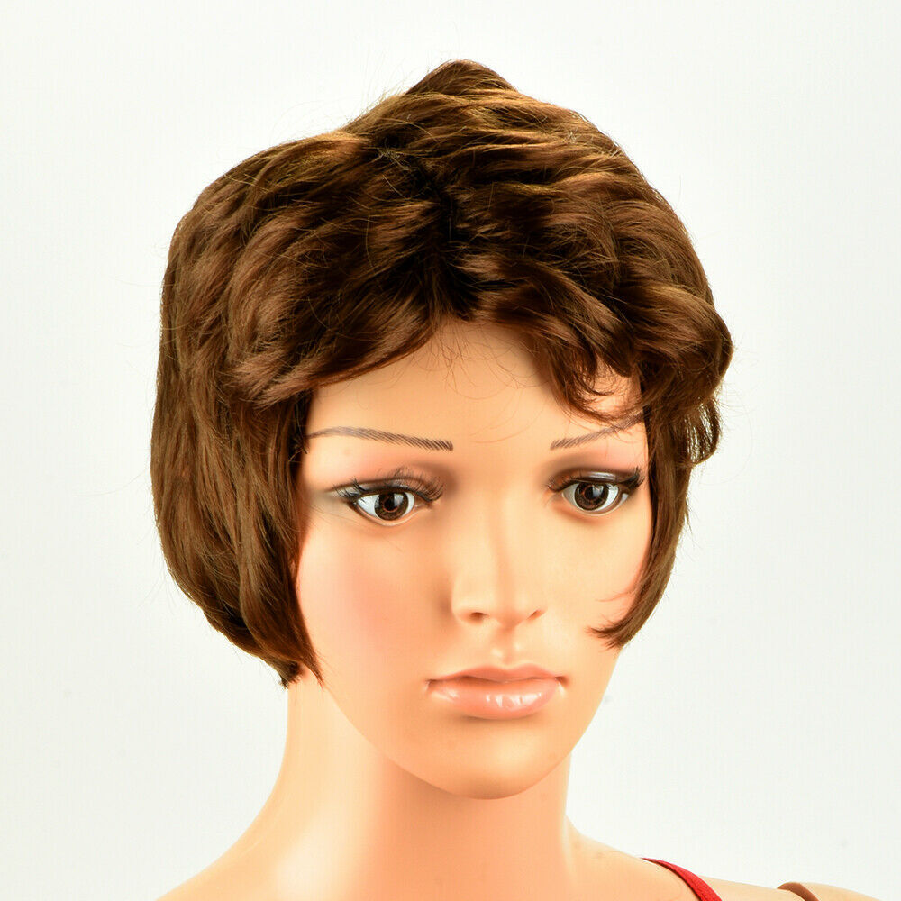 Women Lady Curly Wavy Short Synthetic Hair Wigs Costume Golden Gold Brown Wig US