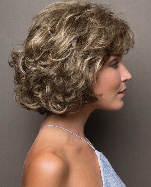 Brown Synthetic Short Hair Afro Wavy Wigs for Women High Temperature Natural Wig