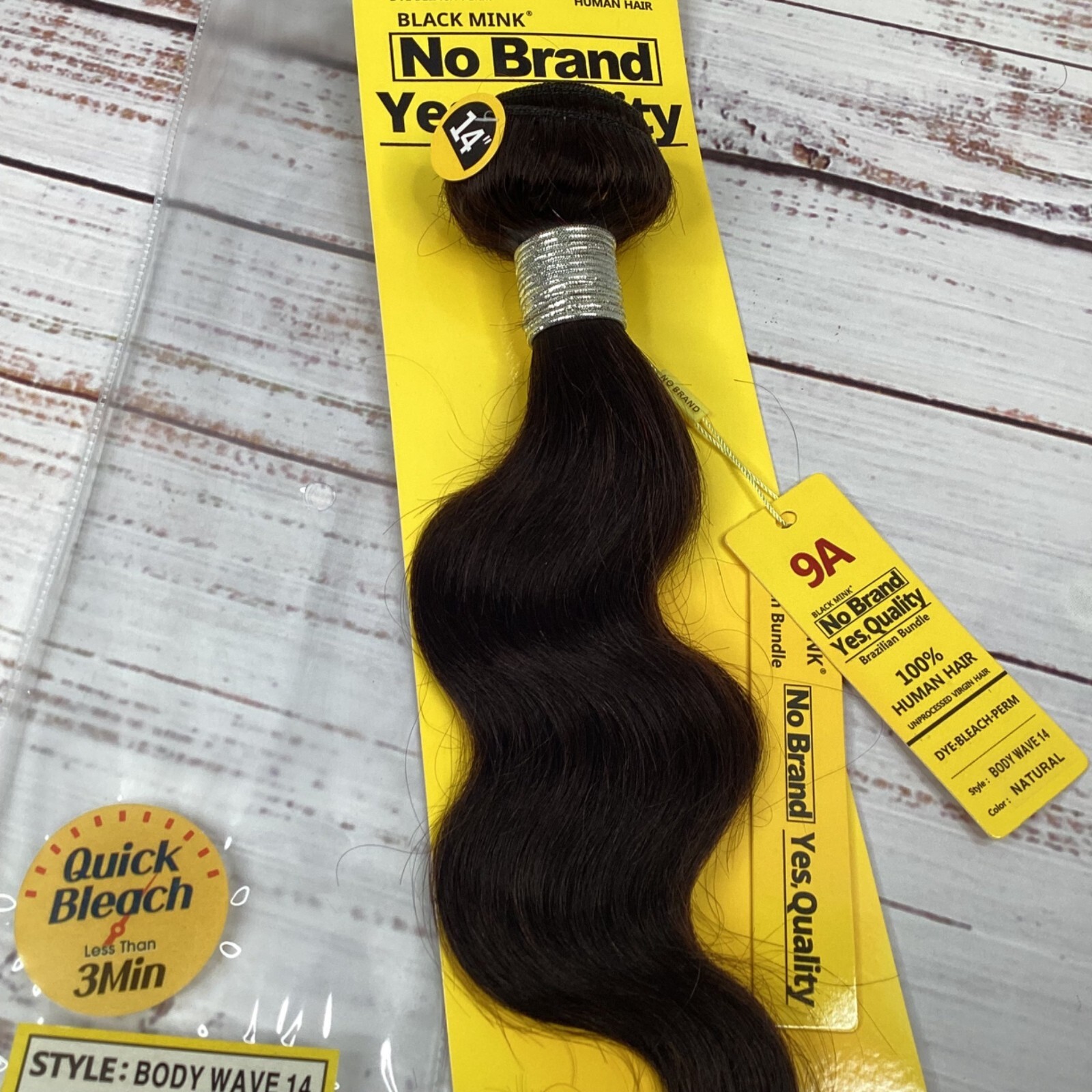 14” Body Wave 9A Quality Brazilian 100% Human Hair Natural (dark) Extensions