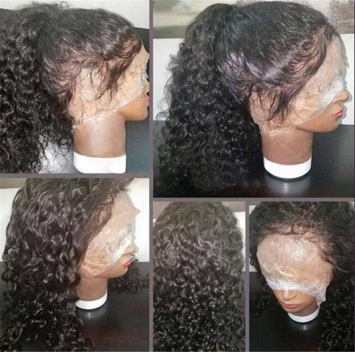 100% Human Hair Wigs Full Lace Deep Wave Wig Brazilian Black Wig Glueless Soft