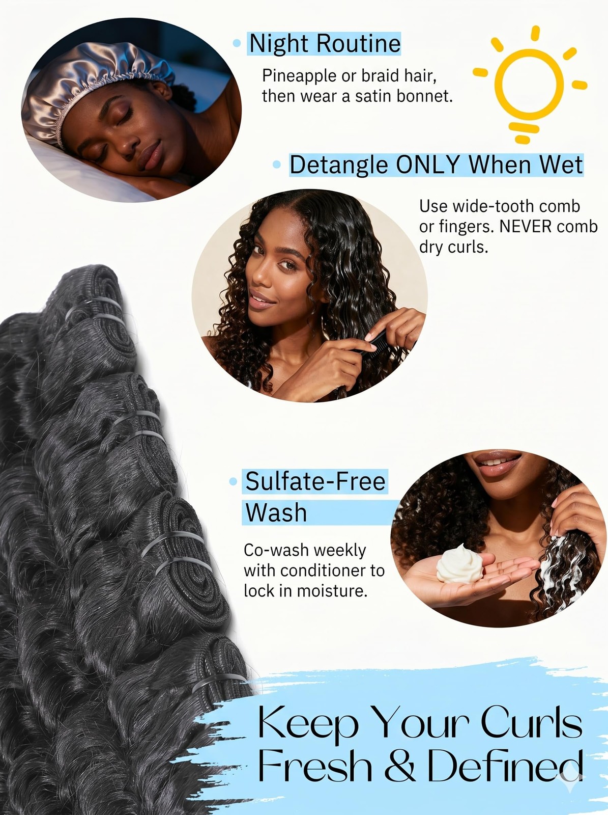 Fdola 16 16 16 Inch Deep Wave Human Hair 3 Bundles 12A Brazilian Virgin Hair