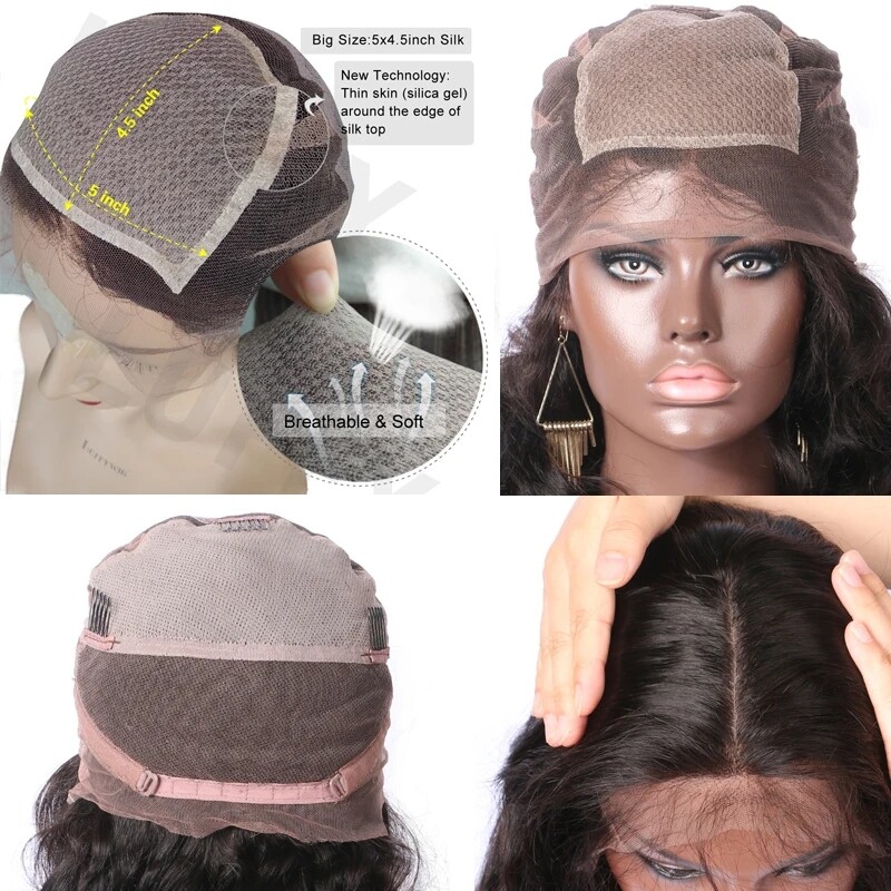 5″x5″ Silk Base Full Lace Human Hair Wig Loose Wave Hand Tied Silk Top Wig 26″