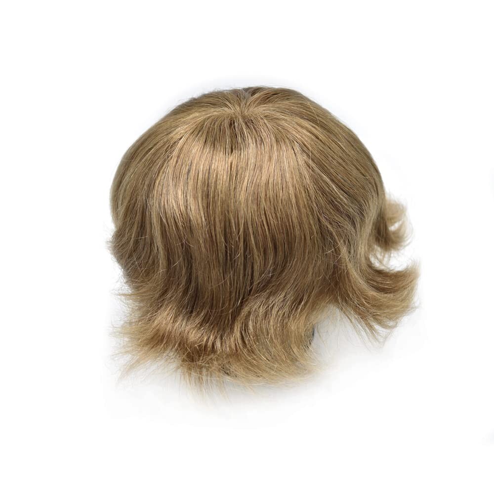 Full PU Mens Toupee Durable Poly Invisible Thin Skin Human Hairpiece Wig