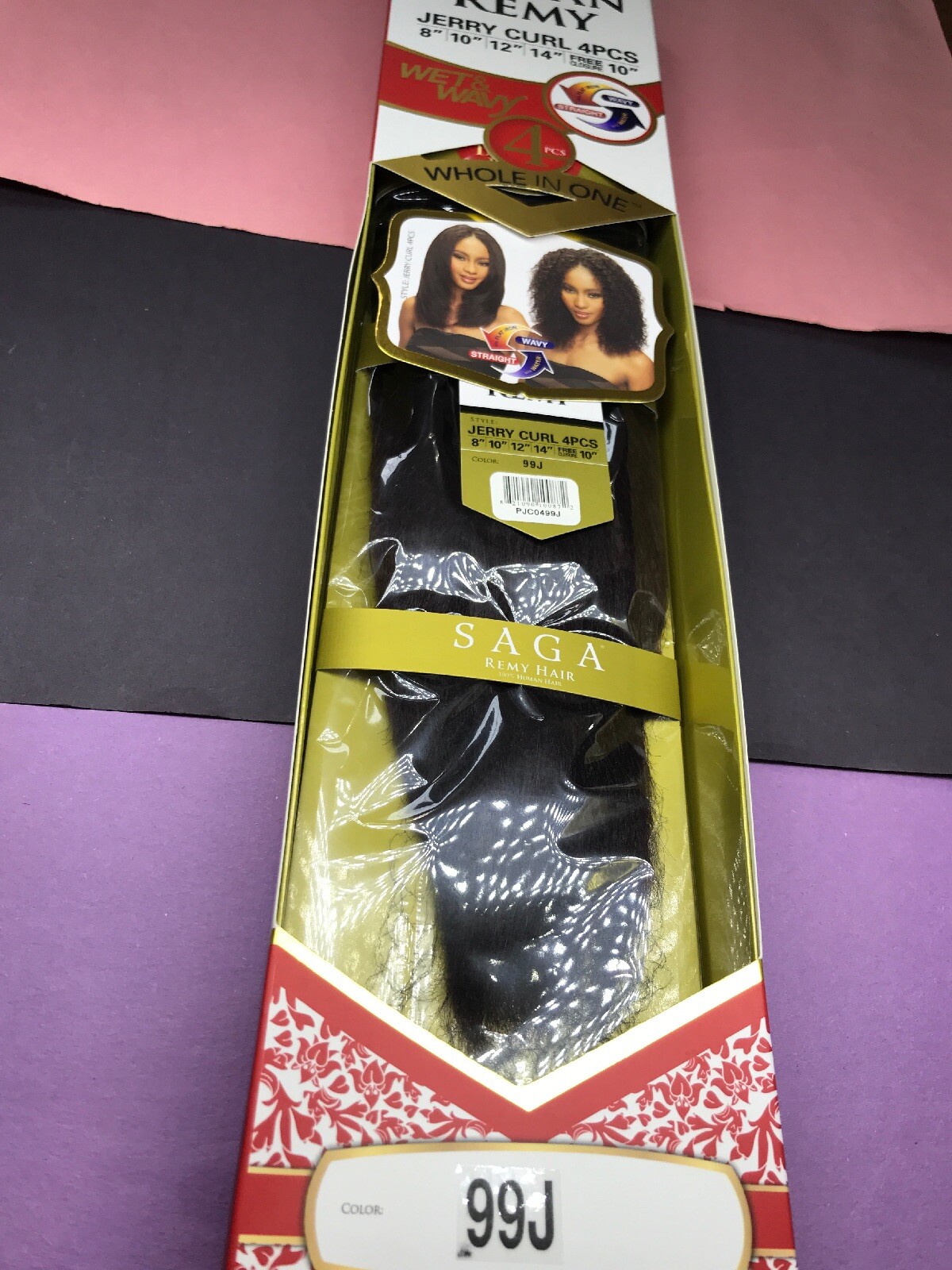 SAGA INDIAN_REMY WET & WAVY_JERRY_CURL_#99J_(8″,10″,12″,14″+10″ CLOSURE)