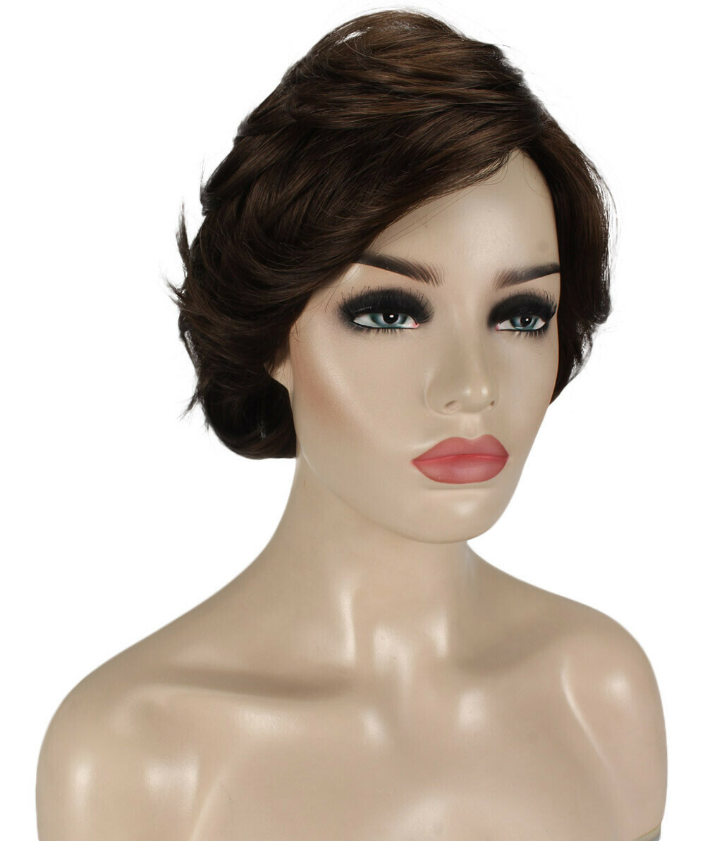 Lana – Straight Kanekalon Synthetic Fiber Full Wig, 3.25 – 6.5 in, Medium Brown