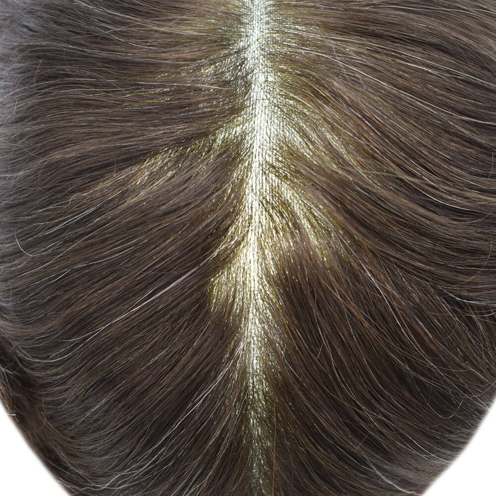 Mens Toupee Full Poly Hairpiece All Skin PU Human Hair Replacement System Wig US