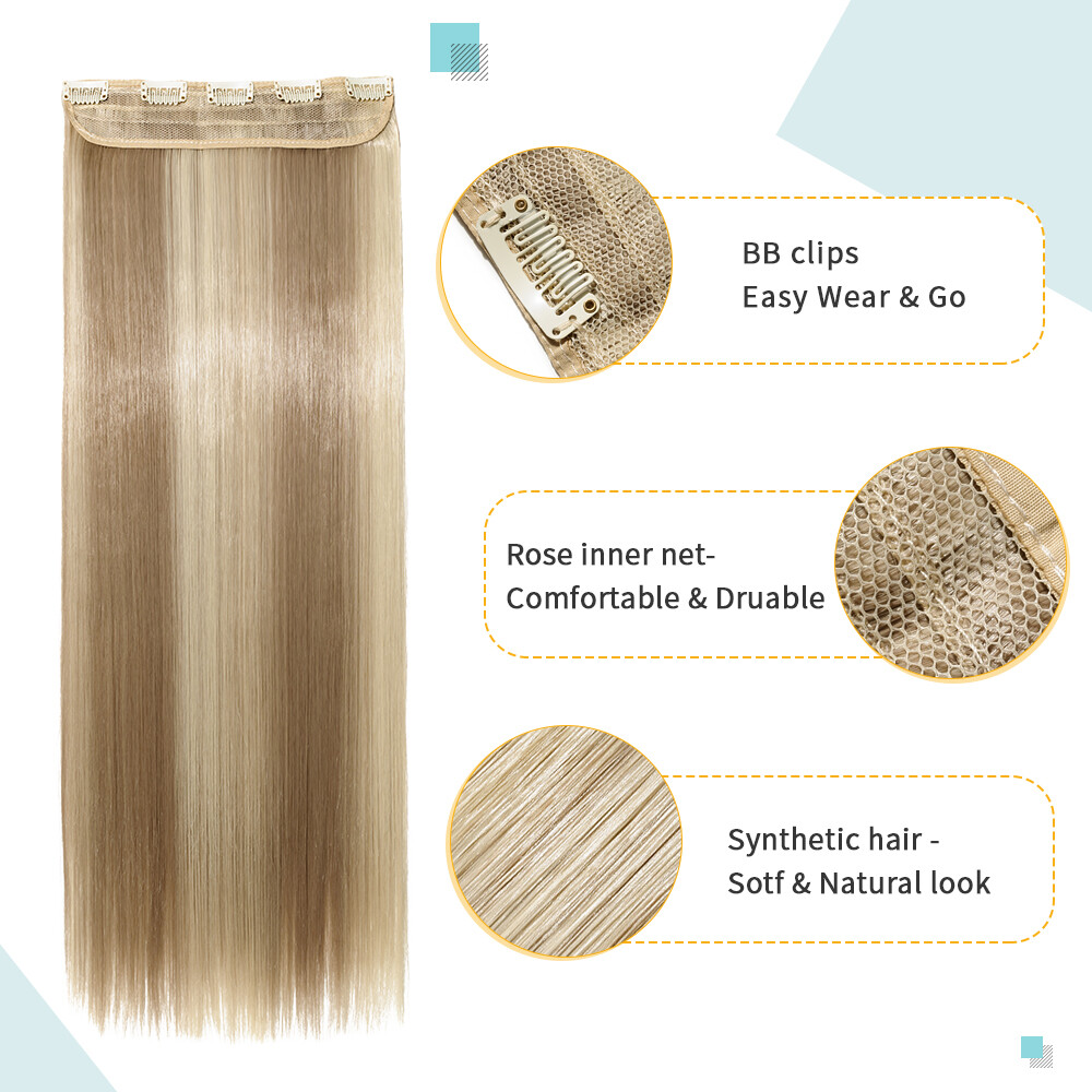 CLEARANCE Seamless Clip In as Human Hair Extension Real Soft Hair Weft Full Head