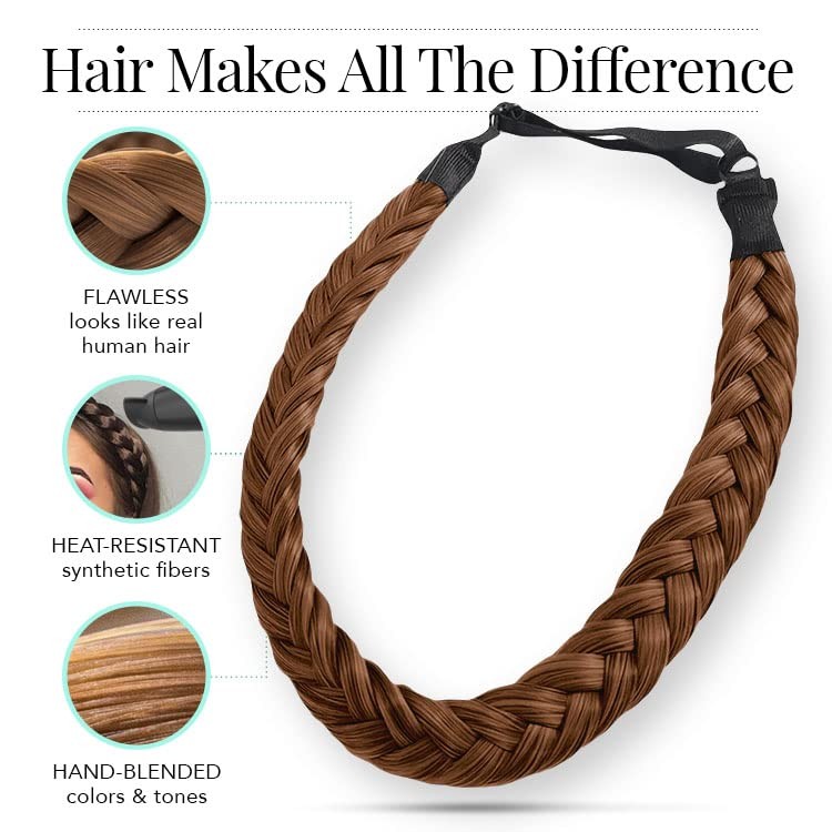 Fully Adjustable Braided Headband- Lighter LIGHTER BROWN & BLONDISH 27/30