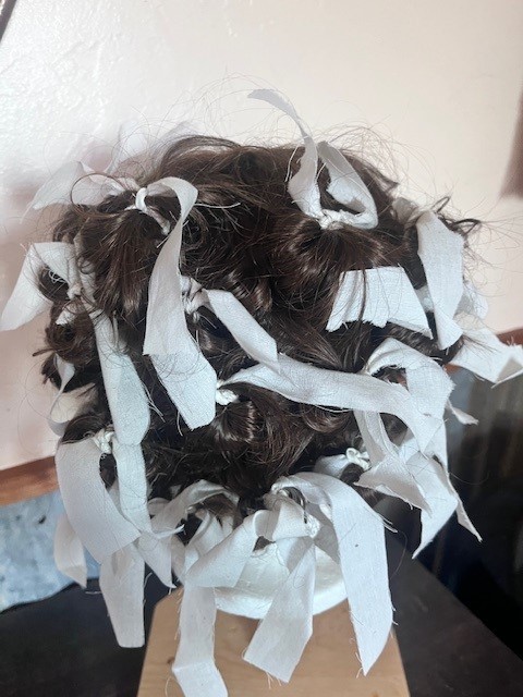 Custom 1 of a kind Victorian Bed Tied Up Hair WIG Brown