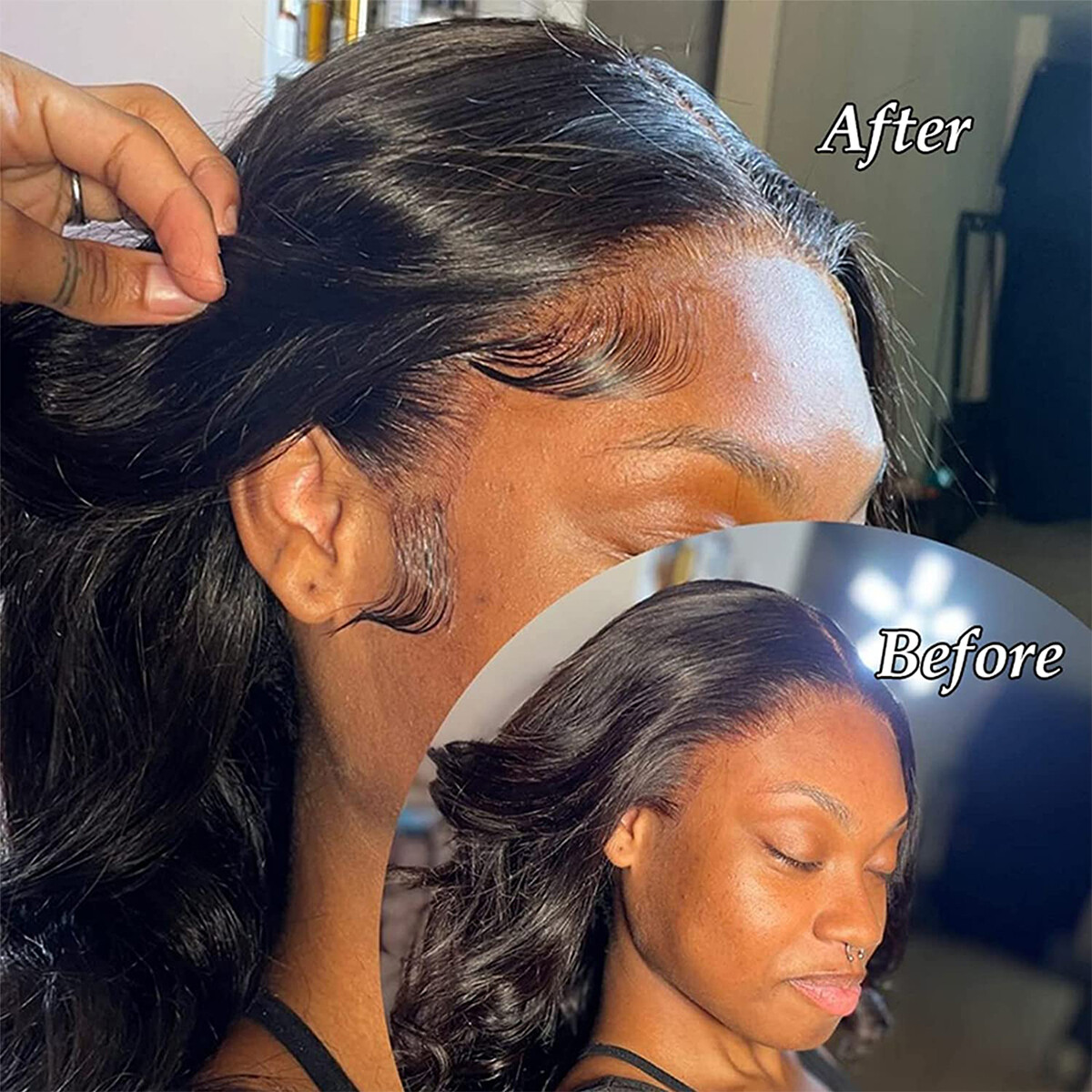 Natural Virgin 100% Real Human Hair Baby Hair Swiss Laced Hairline Edges Stripes