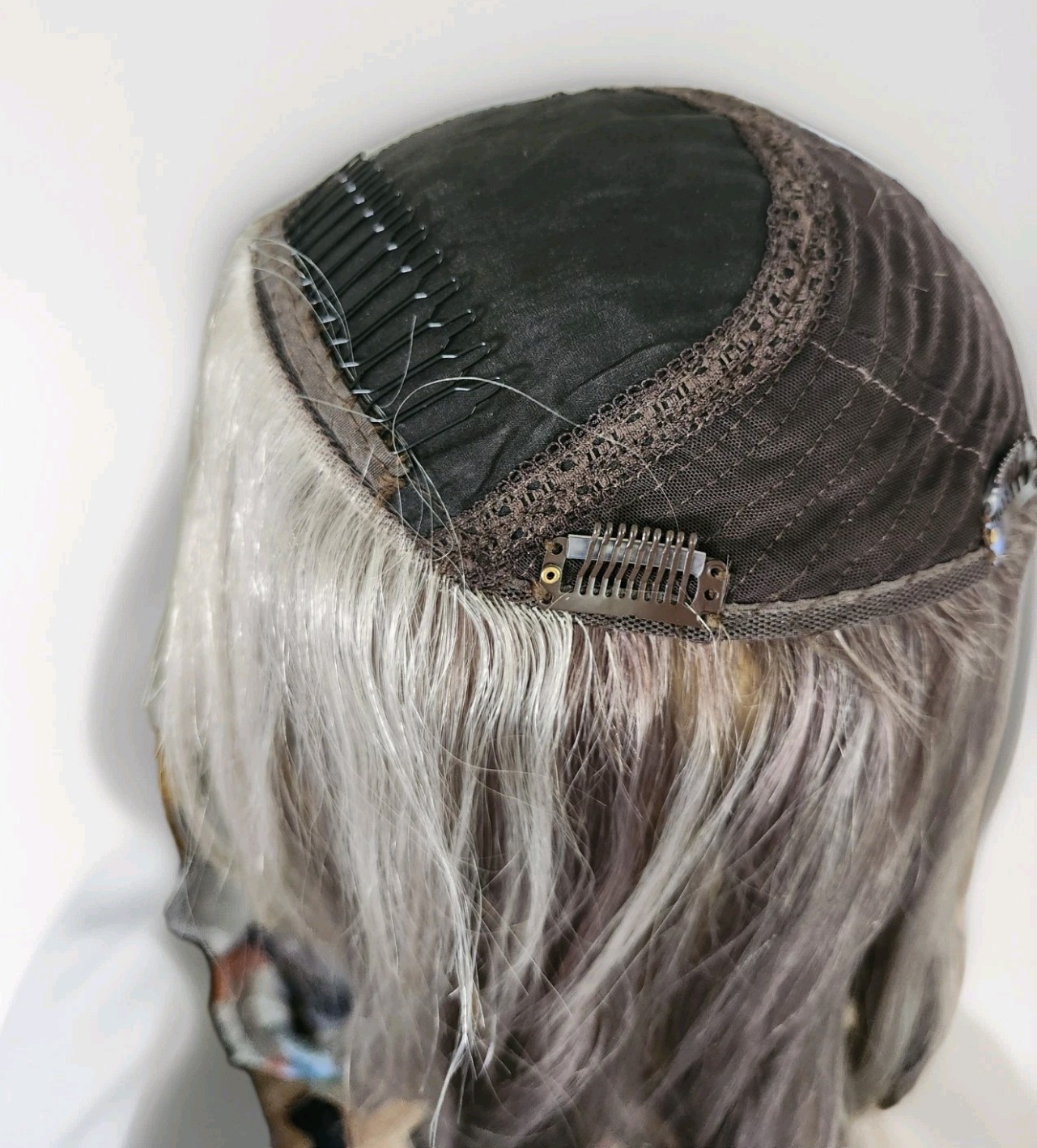 $200 (Full Price$920) DEPOSIT CUSTOM OERDER HUMAN HAIR SILKTOP GRAY TOPPER 18”