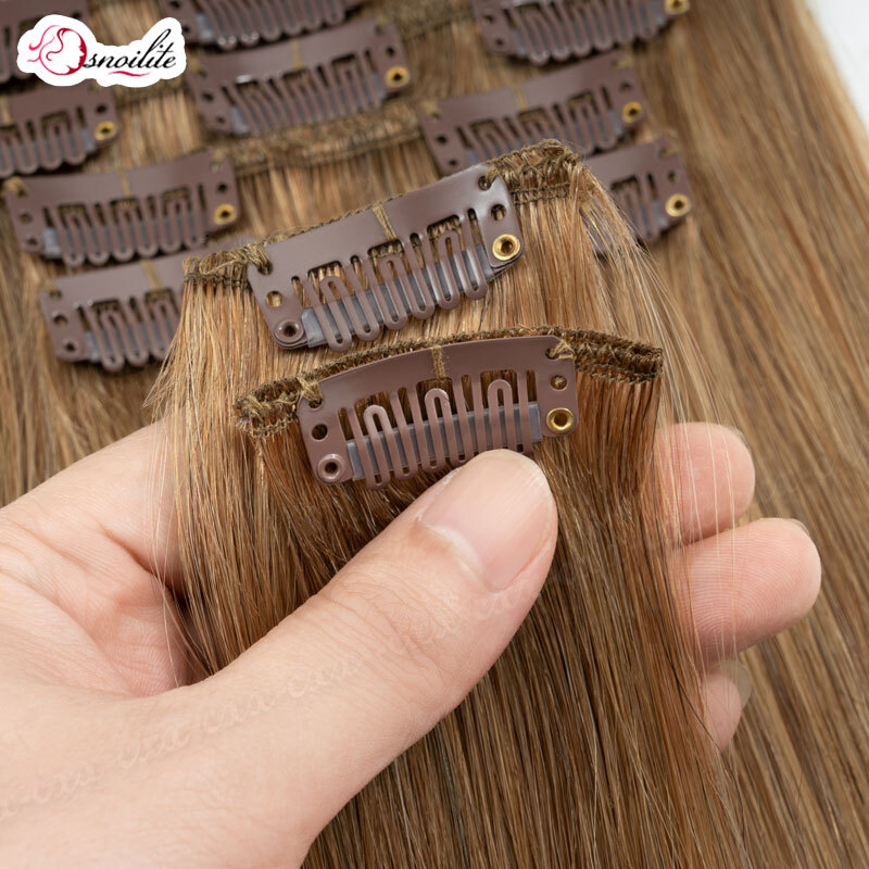 CLEARANCE Highlight Human Hair Seamless Clip in Remy Hair Extensions Full Head a