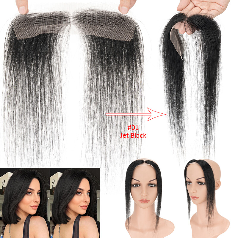 Receding Hairline Full Lace Cover Up 100% Remy Human Hair Patches Pieces Topper