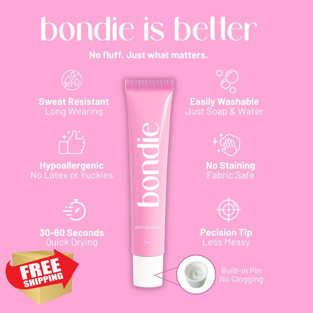 BONDIE Liquid Body Adhesive for Clothes – Fashion Tape Alternative for Low-cu…