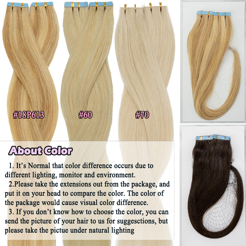 Thick Tape In 100g Balayage Ombre Remy Human Hair Extensions Invisible Skin Weft