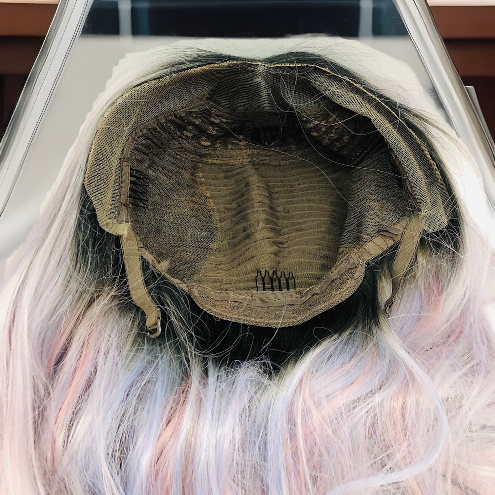 Silky Straight Long Wig Grey Violet Cosplay Synthetic 22”