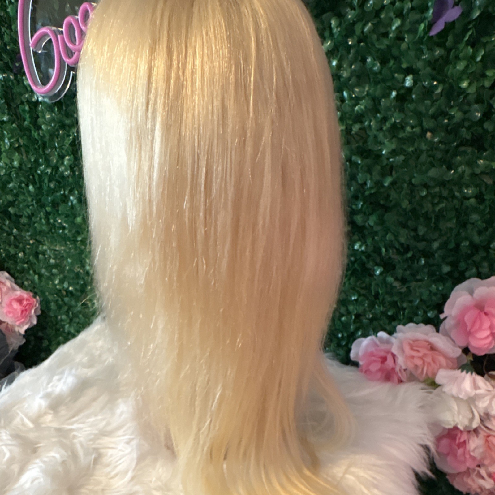 13×6 Straight human Hair Wig Blond Free-Part Classic Cap 180% density 22”