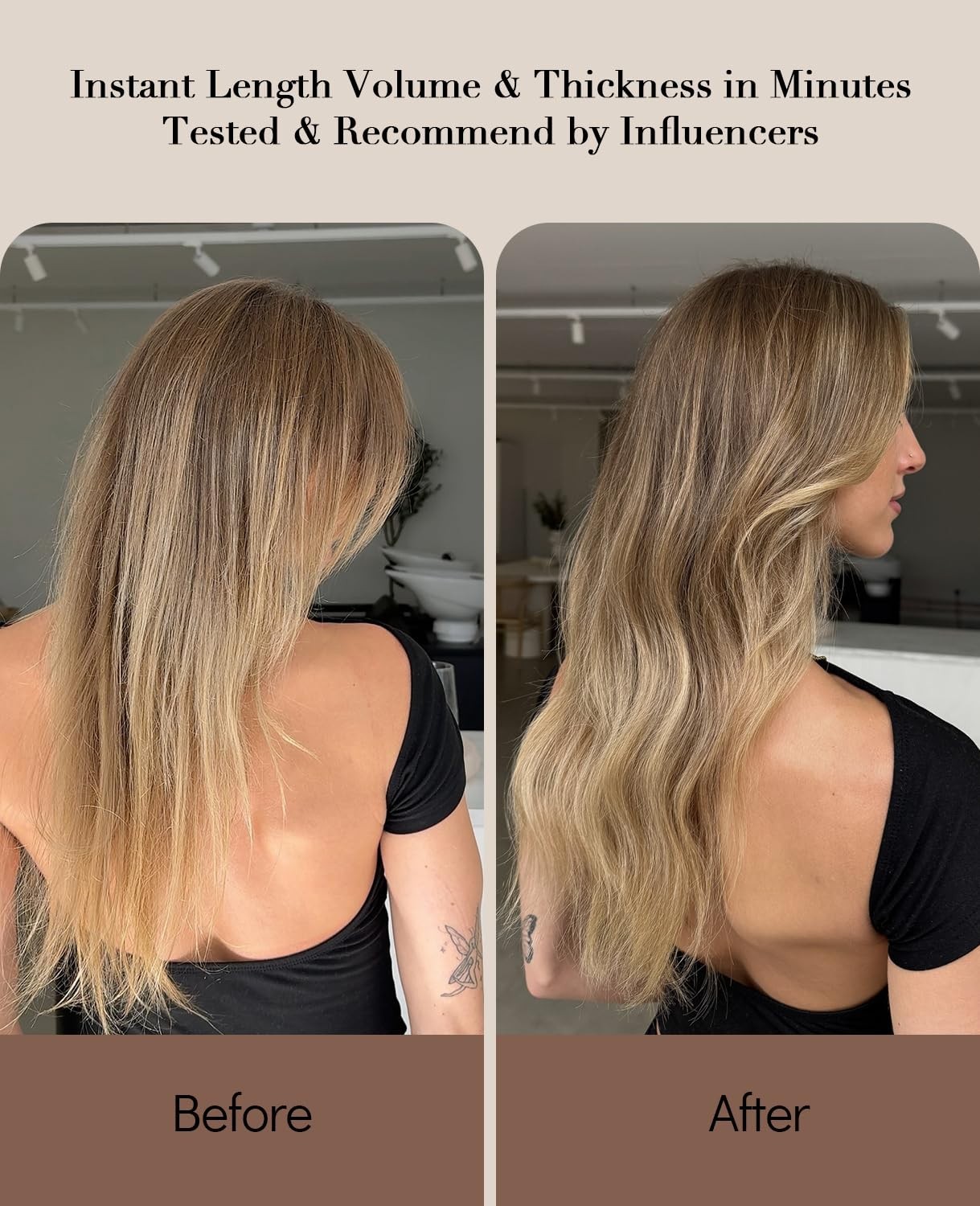 18″ Clip-In Human Hair Extensions 6pcs 120g Balayage Light Brown to Caramel Blon