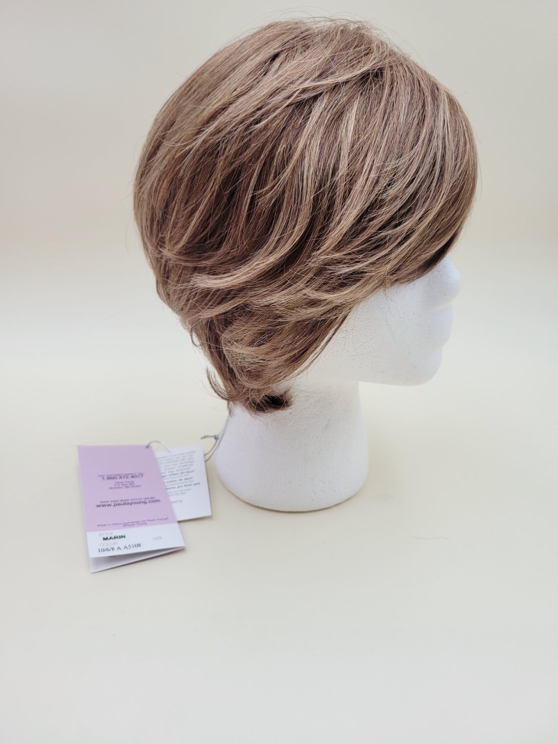 Paula Young Marin 100% Human Hair Wig 10/6/8 A Light Brown Highlights Average