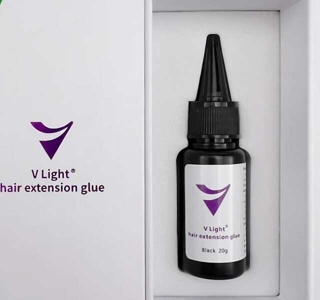 COMBO! Two V-light Hair Extensions Glues, UV light Bonding- Black & Transparent