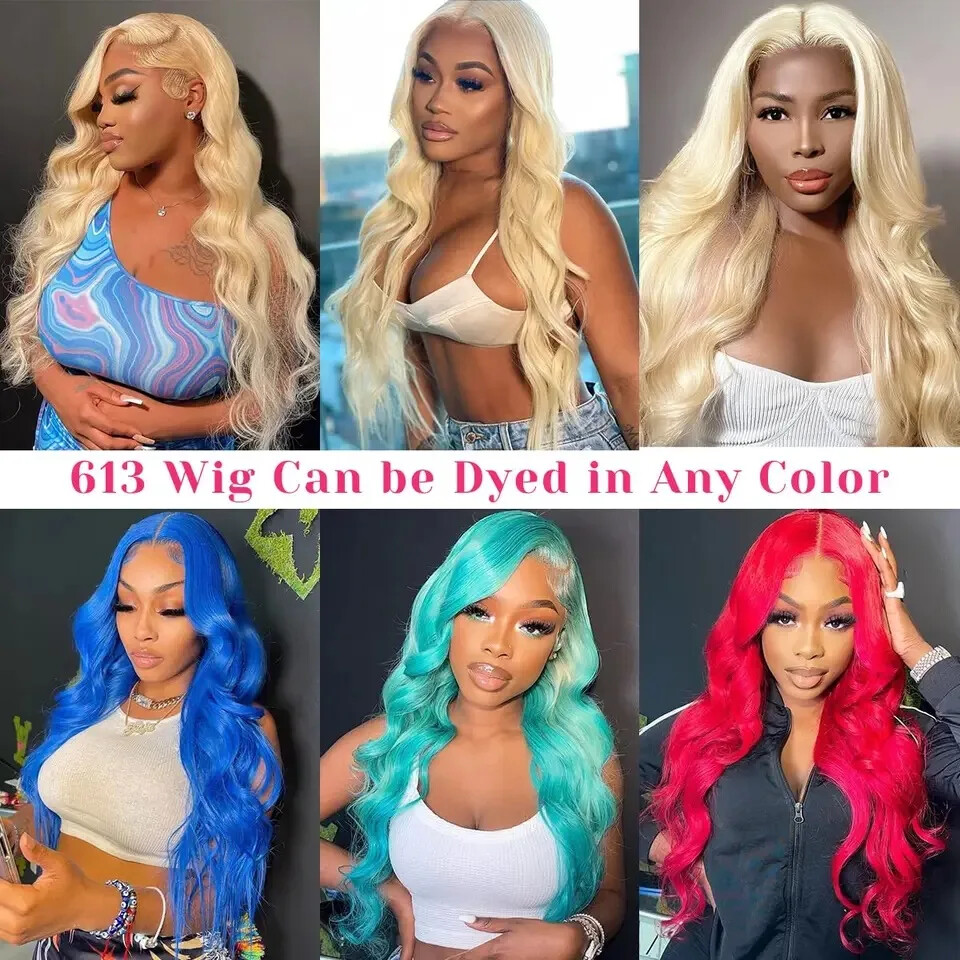Ash Blonde Full Lace Wig Body Wave Women Glueless Human Hair Wig 613 Can be Dyed