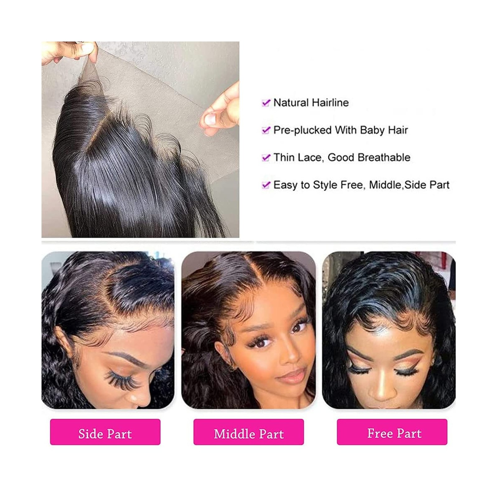 14 Inch 13×4 HD Lace Frontal Closure 100% Brazilian Virgin Human Ha… Fast Ship