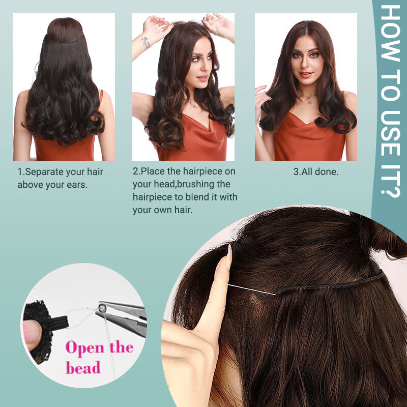 Highlight Hidden Secret Natural Invisible Wire Hair Extensions One Piece & Ring