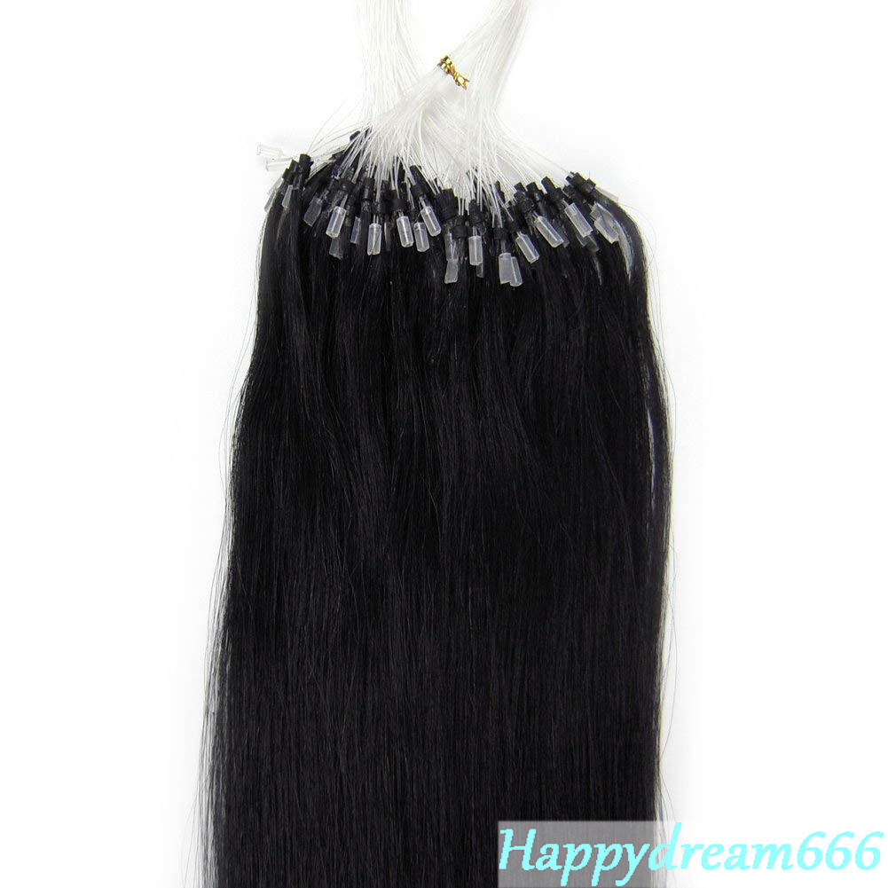 Micro Rings Link Loop Beads Tip 100% Real Remy Human Hair Extensions Natural US