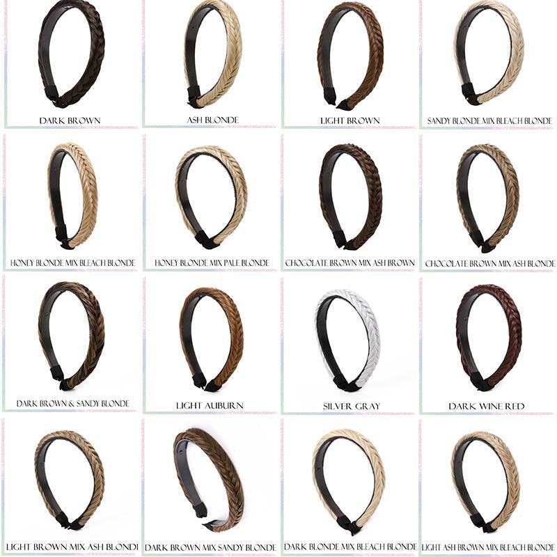 Women Hair Braided Plaited Headband Synthetic Plait Hairband Hairwear as Human