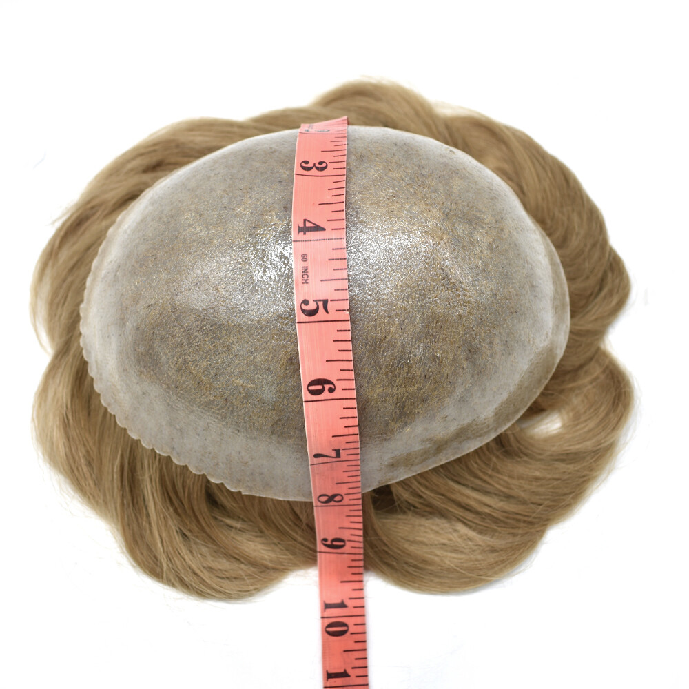 Mens Toupee Human Hair System Replacement Unit Injection Skin Pu Hairpieces Wigs