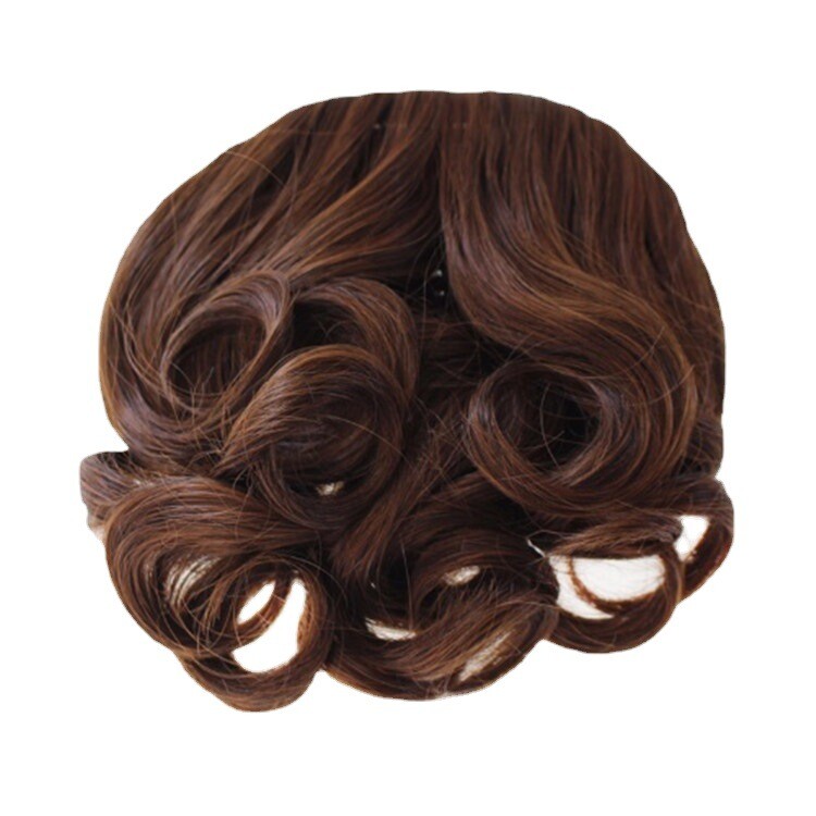 Retro Curly Wavy Bangs Front Fringe Synthetic Clip on Top Hair Pieces Costumes