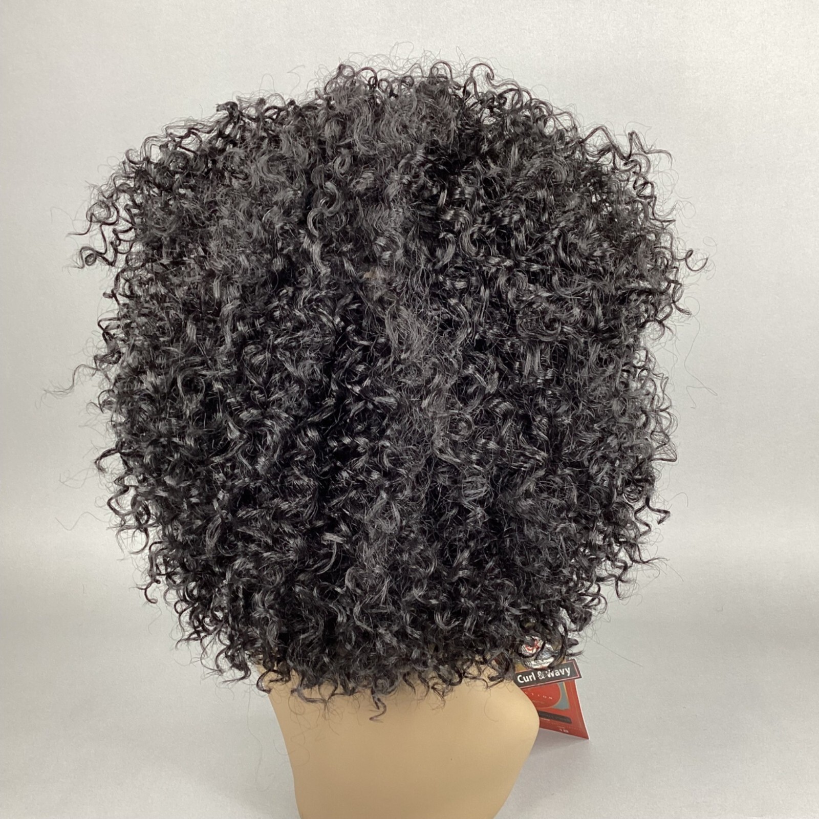 Anika 1B Off Black Big Fluffy curly Afro Wig Classic Cap Synthetic Adjustable