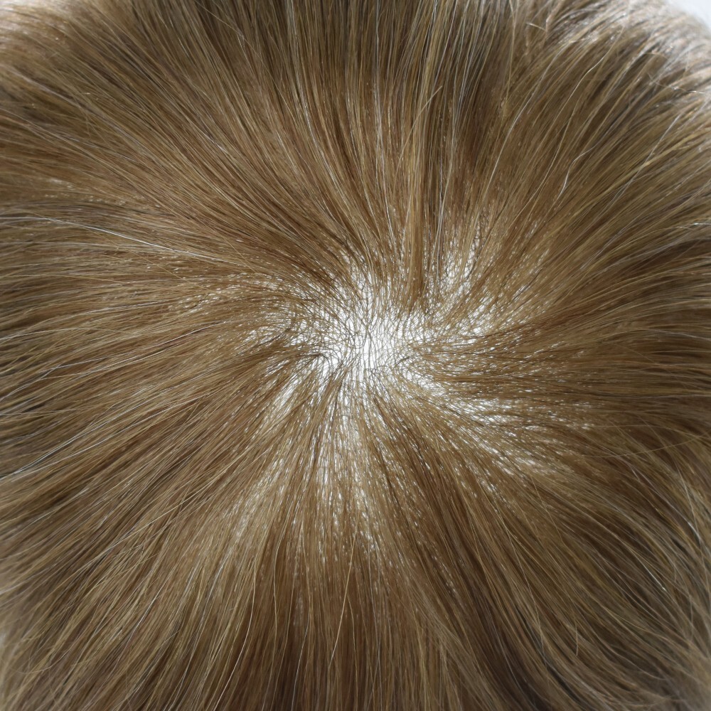 Mens Toupee Ultra Thin Skin Hair Replacement System Invisible V-Loop Hair Piece