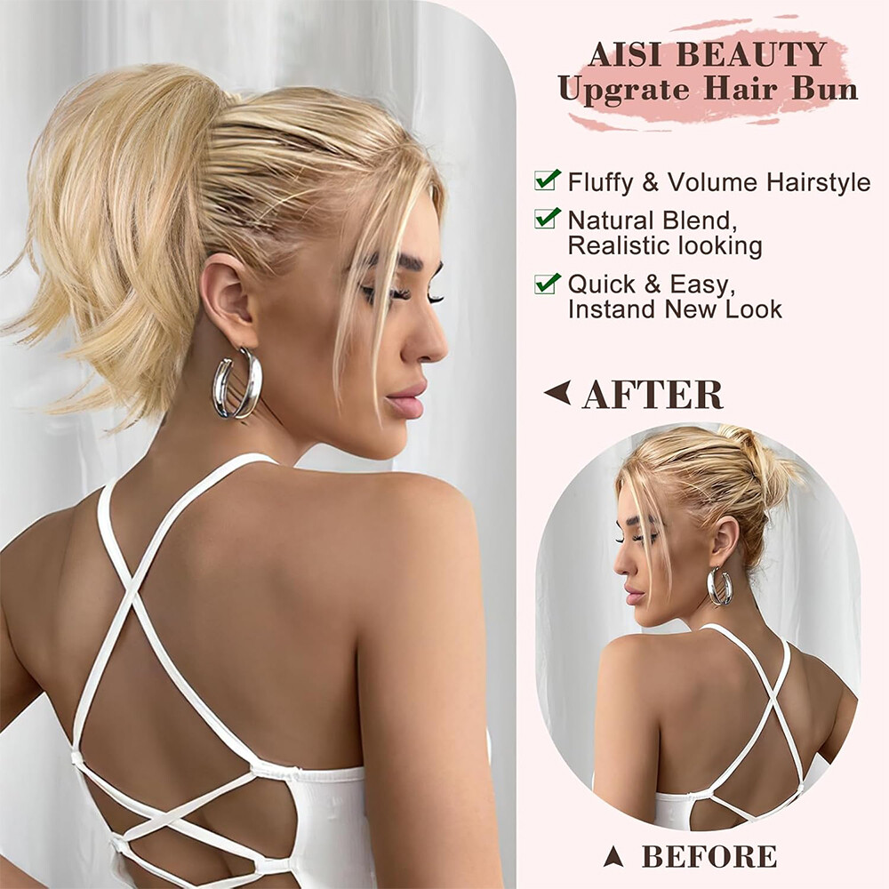 Messy Bun Hair Piece Ponytail Updo Claw Clip In Hair Extensions Real As Human
