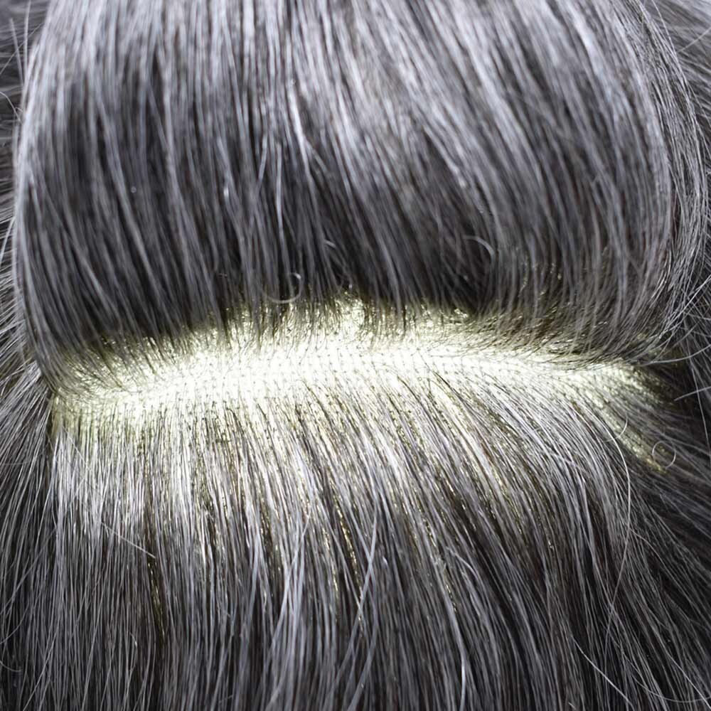 Fine Mono Mens Toupee Poly Skin Hairpiece Human Hair Systems for Men Hair Unit