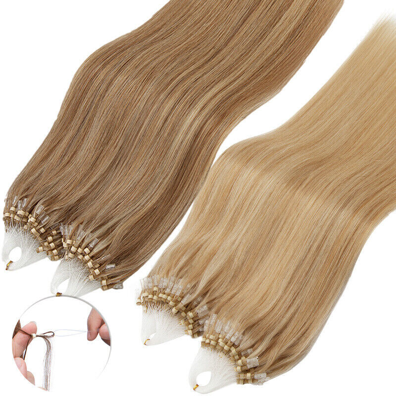 Micro Ring Loop Hair Extensions Real Human Hair Micro Beads Link Thick Remy Hair