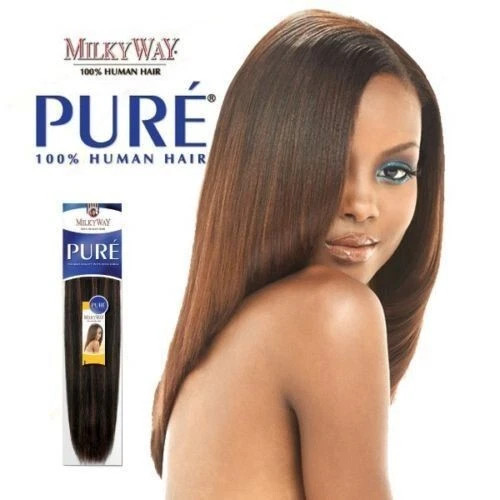 Milky Way Pure 100% Human Hair Yaky Weave 16″ #1