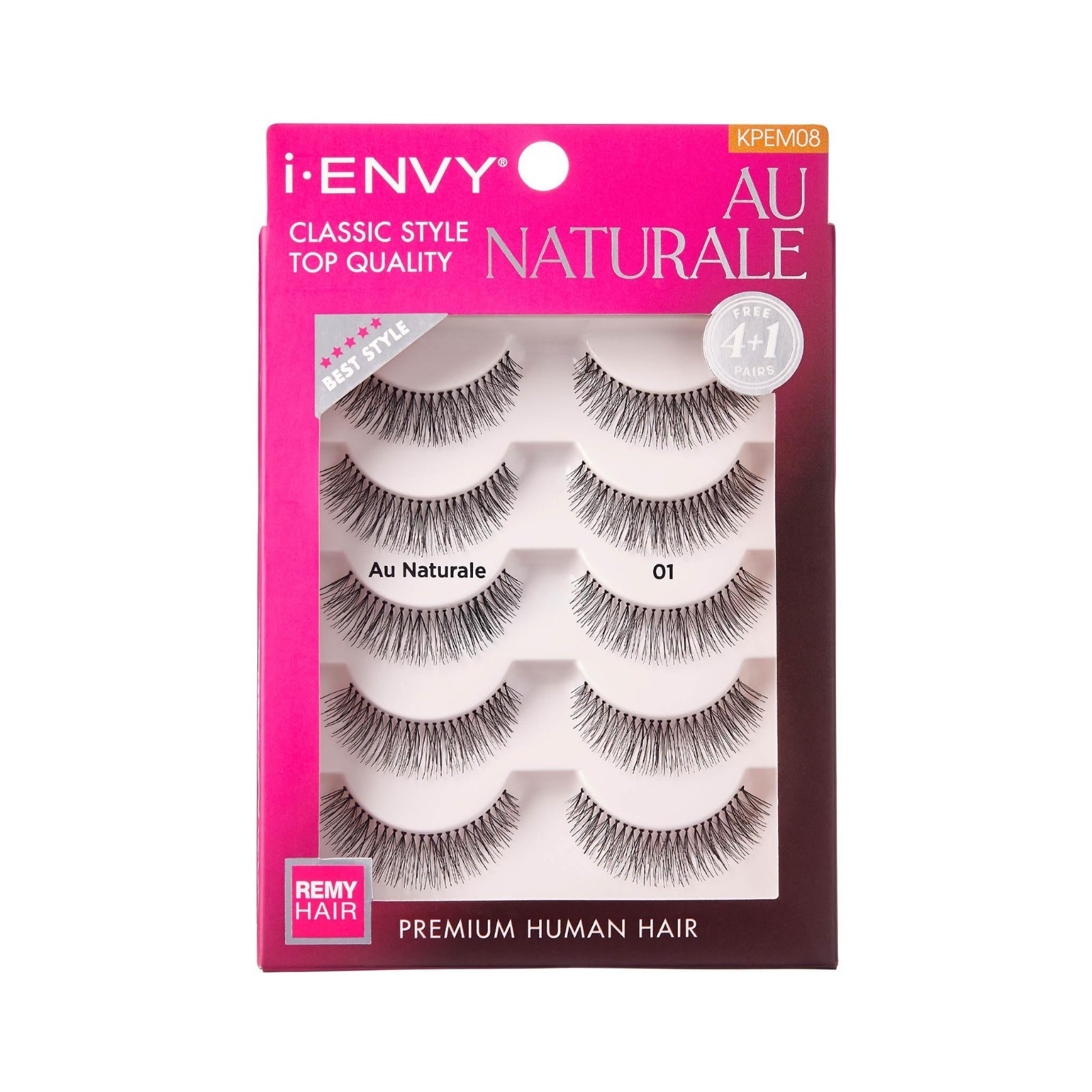 5 Pairs Au Naturale Human Hair Eyelashes – Natural Style, Soft & Lightweight