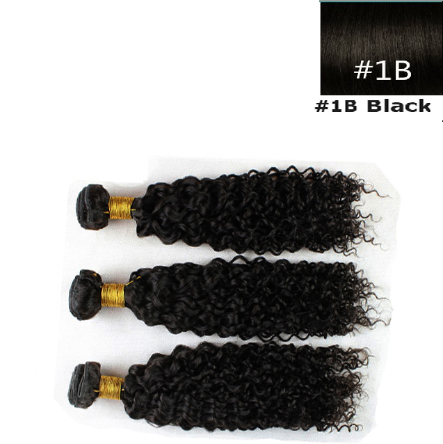 Unprocessed Virgin Jerry Curl Sew In 100 Human Hair Natural Black Ali Bundle