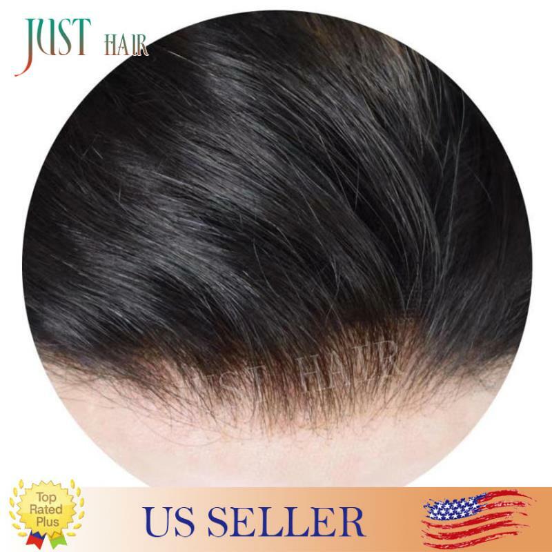 French Lace Front Mens Toupee Poly Skin Hairpieces Human Hair Replacement System
