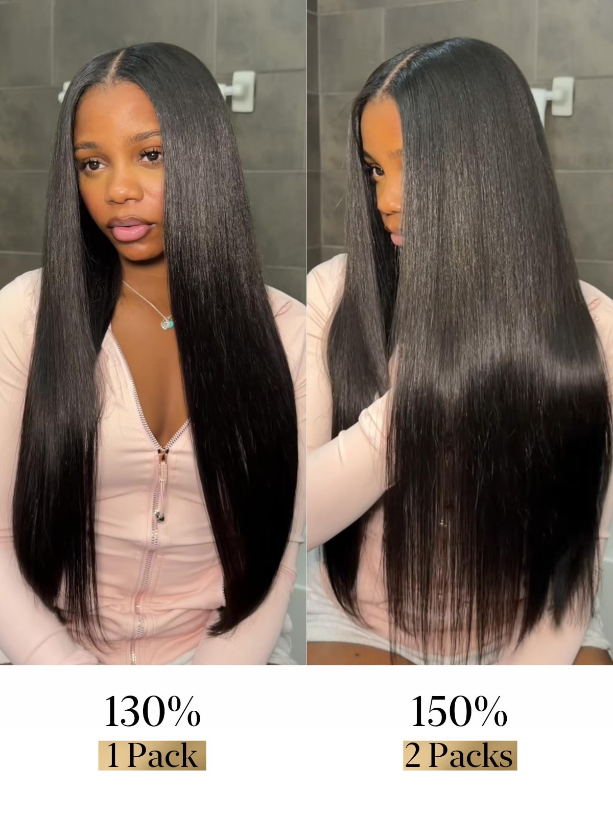 Invisible Clip-In Hair Extensions 20″ Yaki Straight 100g 7 Pcs – Real Human Hair
