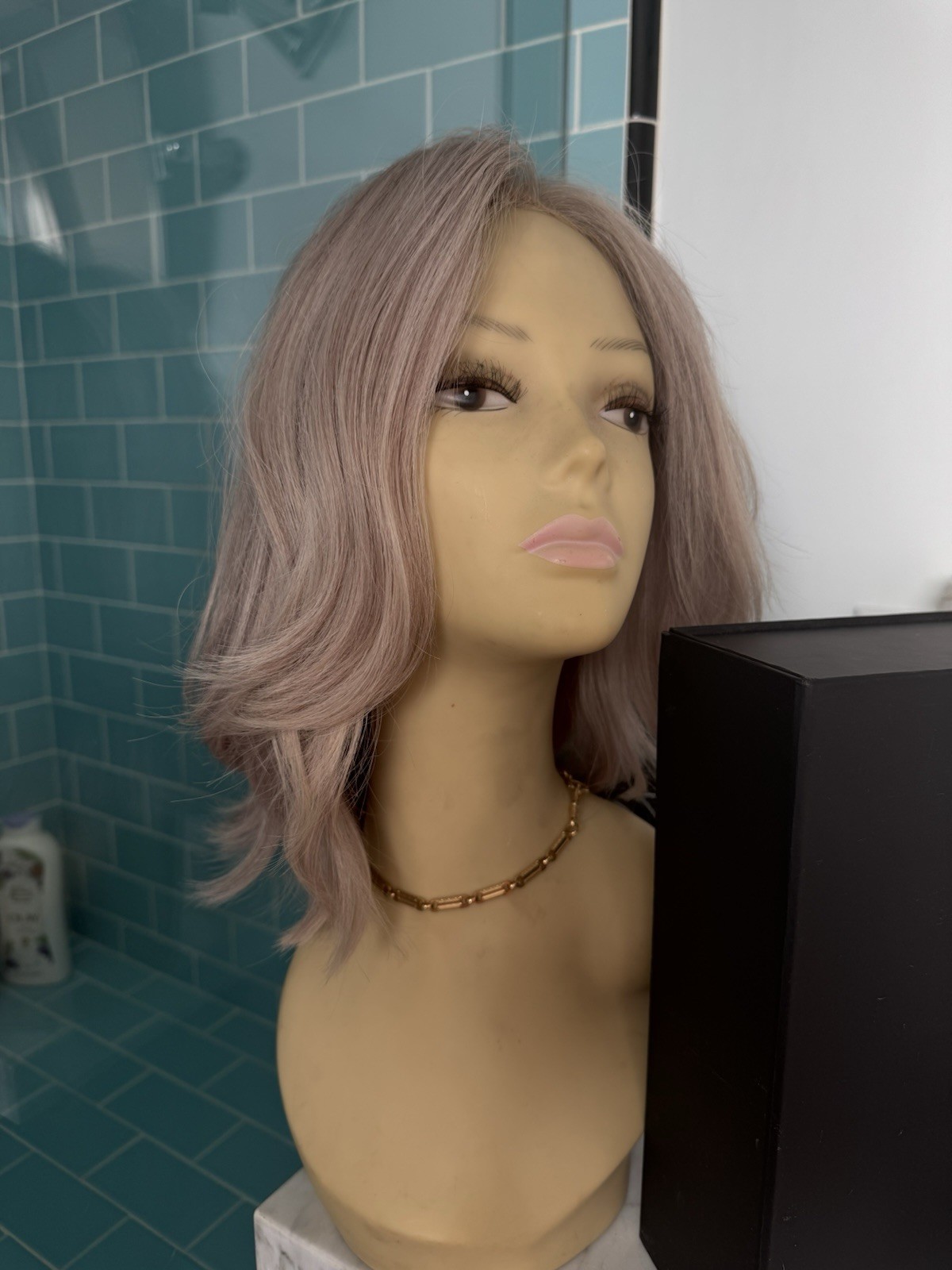 Human Hair Wig By Stacked Hair Wig Light Ash Blonde Natural Lace Front.