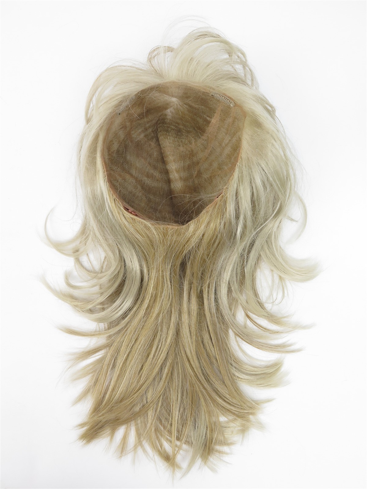 Synthetic Fiber High Quality Light Ash Gold Blond Wig Straight Medium Long Hair