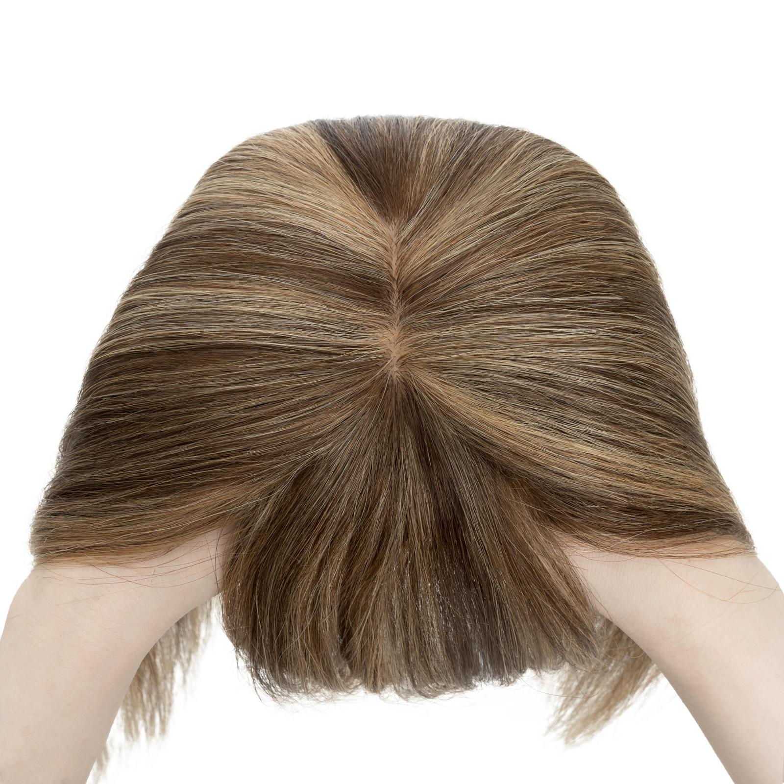 Top Topper Toupee Clip In Remy 100% Human Hair Silk Base Wiglet THICK Piece Weft