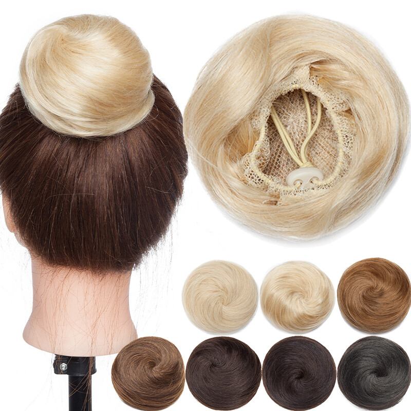 Real Remy Human Hair Bun Curly Messy Bun Hair Piece Scrunchie Updo Extensions