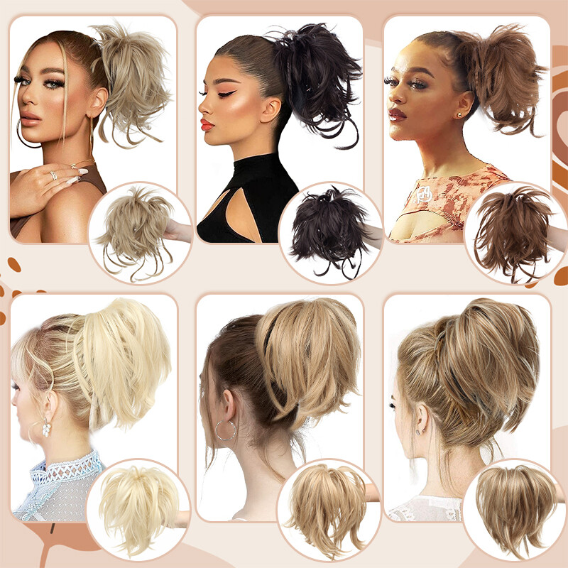 Thick 6″ Short Ponytail Hair Clip In As Human Claw On Pony Tail Hair Extension