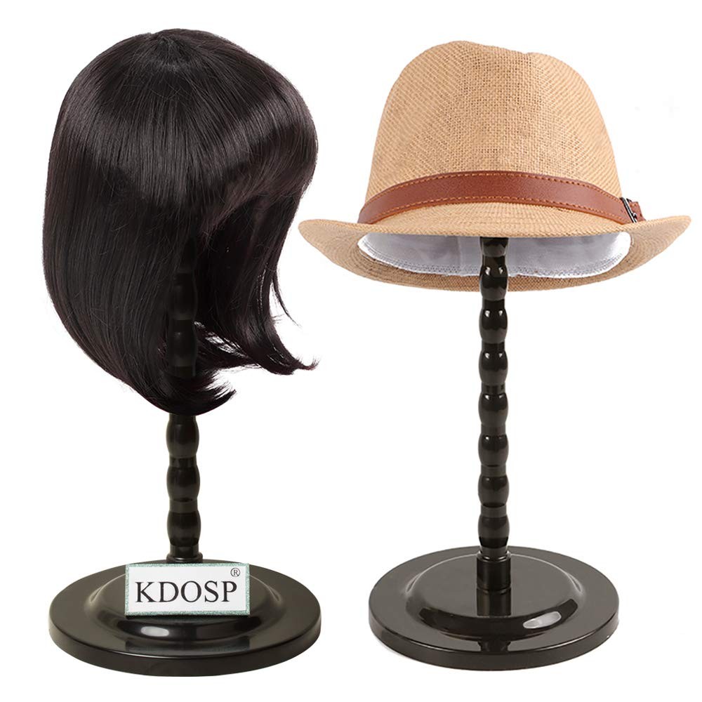 KDOSP Wig Stand Plastic Hat Display Head 1 Count (Pack of 1), Black