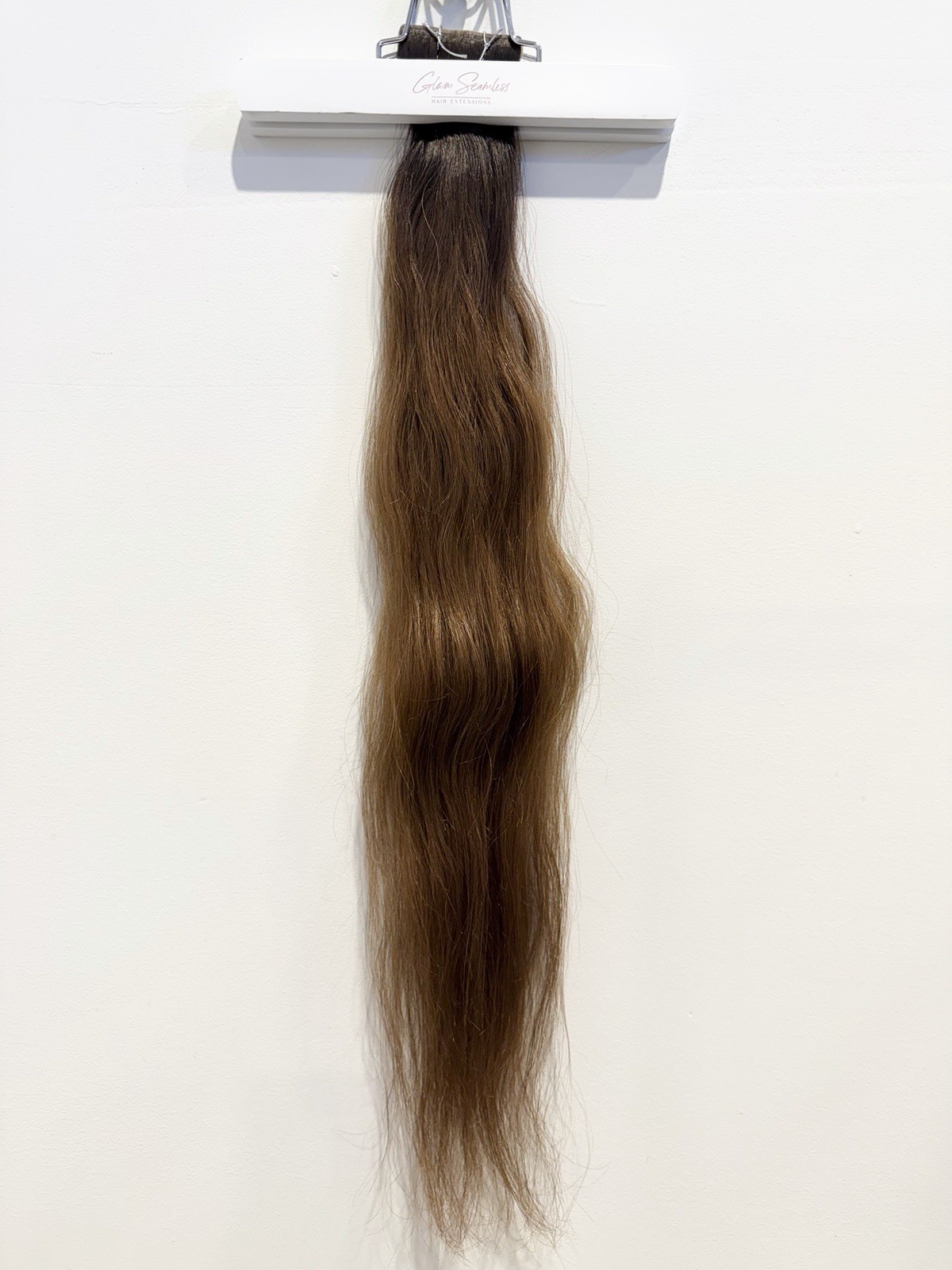Glam Seamless x Priscilla Valles Tape In Hair Extension 25″ #5 Med Brown Ombré