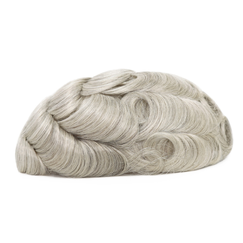 Mens Human Hair Replacement System Full French Lace Toupee Hairpiece #580
